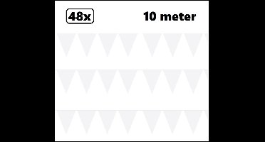 48x Vlaggenlijn wit 10 meter - Trouwen vlaglijn witte huwelijk thema feest festival bruiloft communie black and white versiering