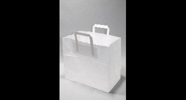 Draagtassen Papier 26x17x25cm Gebleekt Kraft 70 g/qm (50 stuks)