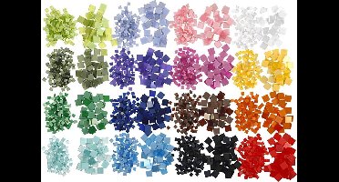 Mini mozaiek, afm 5x5+10x10 mm, dikte 2 mm, 32x25 gr/ 1 doos