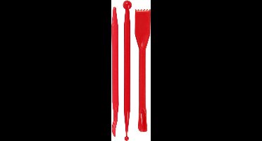 Boetseergereedschap, l: 14,5 cm, rood, 3stuks