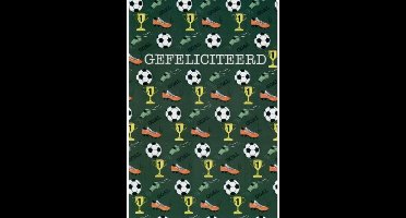 Van harte gefeliciteerd! Deze kaart is speciaal voor de beste voetballers! Deze beker is voor jou omdat je de eerste bent kanjer! Een kaart om zo te geven of om bij een cadeau te voegen. Een dubbele wenskaart inclusief envelop en in folie verpakt.