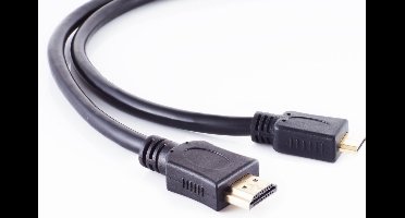 Mini HDMI - HDMI kabel - versie 1.4 (4K 30Hz) - verguld / zwart - 1 meter