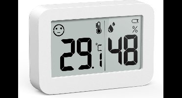 YUCONN Hygrometer - Weerstation - Thermometer Binnen - Digitaal Thermometer En Luchtvochtigheidsmeter - Temperatuurmeter binnen - Inclusief Batterij en Plakstrip