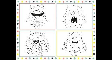 Folat - 6 Placemat Kleurplaten Monster Bash - 40 x 30 cm