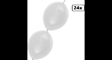 24x Doorknoop ballon wit 25cm – Link Ballon - festival themafeest huwelijk party trouwen gala