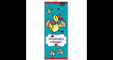 Verjaardagskalender Ta-Ta - Geen jaartal - Ophangbaar - Diverse Kleuren  - 13 x 33 x 0,6 cm
