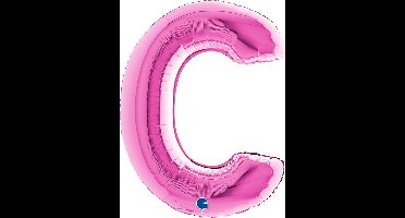 Folieballon 100cm letter C - fuchsia roze