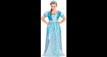 Widmann - Frozen Kostuum - Blauwe Sneeuwprinses - Meisje - Blauw - Maat 140 - Carnavalskleding - Verkleedkleding