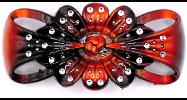 Patentspeld oranje strik met strass punten - Koningsdag