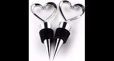 New Age Devi - "2 Hartje Wijnfles Afsluiters - Wijnstop - Wijnstopper - 2 Stuks"