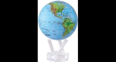 Mova wereldbol op zonne energie Ø 11,5 cm - Blauw met hoogtekaart hoogglans (BGE)