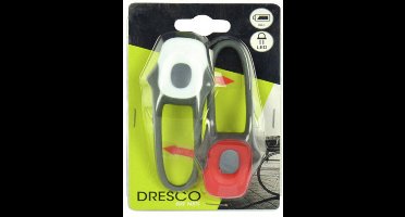Dresco Fietsverlichtingsset - Frog Lights - LED - Grijs