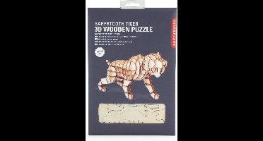 Kikkerland 3D puzzel van hout - In de vorm van een Sabeltand Tijger - DIY