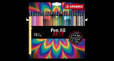 STABILO Pen 68 - Premium Viltstift - ARTY Set - Etui Met 24 Kleuren