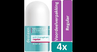 Deoleen Deodorat Roller 50 ml Regular 4 stuks Voordeelverpakking