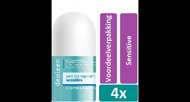 Deoleen Deodorant Roller 50 ml Sensitive 4 Voordeelverpakking