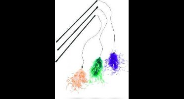 Beeztees Kattenhengel Veren - kattenspeeltje - Multi - 70 cm