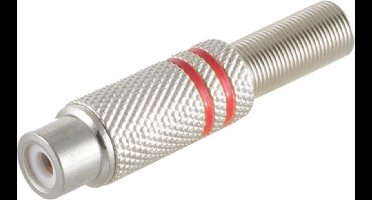 Tulp (v) audio/video connector - tot 6mm - metaal / rood