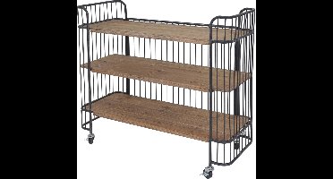 keukentrolley_ trolley_ dennenhout_serveerwagen_keukenwagen 98 cm breed