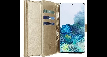 Hoesje geschikt voor Samsung Galaxy S20 Plus - Book Case Kunstleer Pasjeshouder Goud