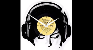 Vinyl Wandklok Koptelefoon - DJ - Klok - LP – 24,5 CM