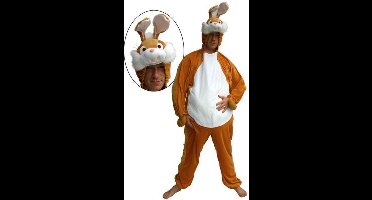 Kostuum konijn pluche met buik - Maat M