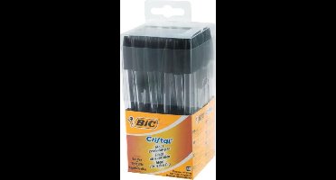 Balpen Bic Cristal Tubo Zwart Medium