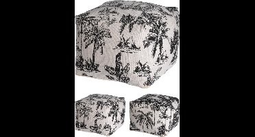 Poef palmbomen 45x45x35 cm