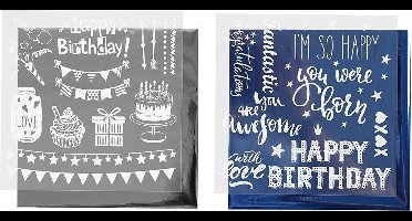 Creotime Decoratiefolie En Transfervel Blauw/zilver 15x15 Cm