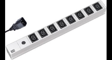 Bachmann 19'' 2m 8 IEC320 C13 H05VV-F 3G 1.50mm² power uitbreiding 8 AC-uitgang(en) Zwart, Zilver