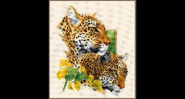 Vervaco - Telpakket kit - Luipaardenkoppel - PN-0144437 - Borduren - Borduurpakket - Borduurpakket volwassenen