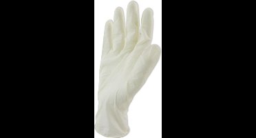 Latex wegwerp handschoenen - licht gepoederd - wit - universeel - 10 stuks