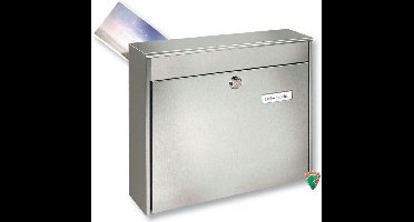 Brievenbus Burg Wächter - wandbrievenbus - Borkum - zilverkleur - RVS