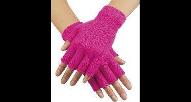 Vingerloze Roze Handschoenen - Carnaval - Verkleedkleding - Accessoire - Vel Roze - One Size