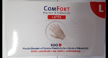 COMFORT-latex handschoenen-gepoederd -100st- L