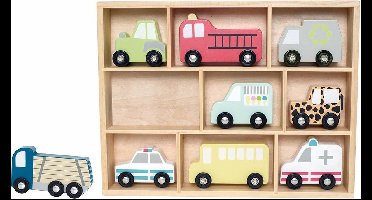 Jabadabado speelgoed auto's Multi colour - Houten speelgoed - Houten speelgoed auto's