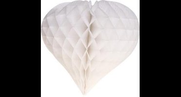 5 x Witte Honeycomb hart 35 cm