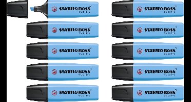 STABILO BOSS ORIGINAL - Markeerstift - Hoogste Kwaliteit - Blauw - Doos Met 10 Stuks