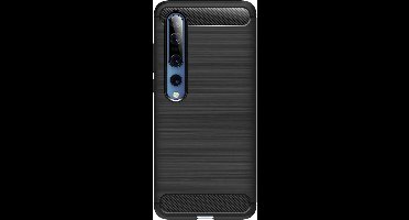 Shop4 - Xiaomi Mi 10 Hoesje - Zachte Back Case Carbon Zwart
