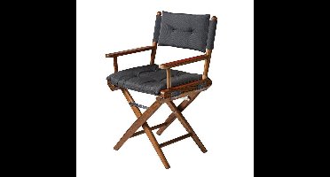 Regisseursstoel Teak DeLuxe met Forza Zwart kussenset