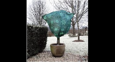 Duurzame plantenhoes tegen vorst met aantrekkoord groen wintermotief 1 meter x 75 cm 200 g/m2 - 100% natuurlijke beschermhoes - Winterafdekhoes - Winterhoes voor planten - Anti-vorst beschermhoes planten - Vorstbescherming - Biologische winterhoes