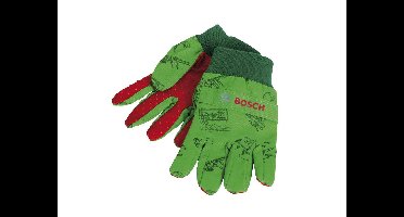 Klein Toys Bosch tuin handschoenen - 1 maat - vanaf 3 jaar - 90% ademend katoen - groen/rood