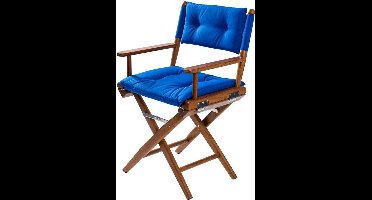 Regisseursstoel Teak DeLuxe met Forza Blauw kussenset (Geolied)