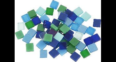 Creotime Kunststof Mini Mozaiek Vierkant Blauw/groen 5x5mm