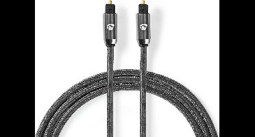 Nedis Optische Audiokabel - TosLink Male - TosLink Male - 3.00 m - Rond - Katoen - Gun Metal Grijs - Cover Window Box