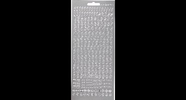 Stickers Zilver - Cijfers Stickers - Zelfklevende Stickervellen Met Getallen - DIY Plakstickers Voor Kaarten Maken & Scrapbooking - 10x23 cm