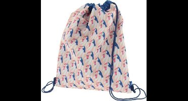 Sporttas Palms&Pizza. Sporttasje "Toucan", met nylon voering en trekkoorden. 35x45cm K-5820120041