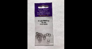 Enkele Splitringen 8mm Antraciet 3 zakjes a 20 stuks (dus 60 stuks totaal)