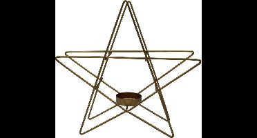 Housevitamin kandelaar 'ster' 22 cm - kaarsenhouder / kaarsenstandaard kerst - goud