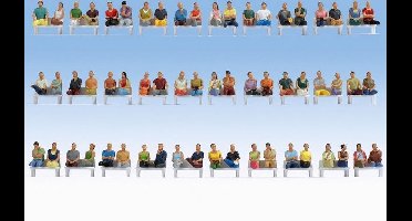 NOCH 0016072 H0 Megavoordeelset zittende reizigers figuren Geverfd, Zittend